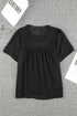 Flutter Sleeves Sheer Textured Babydoll Top